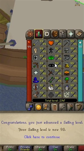 93 Sailing on My Ironman! #osrs #gaming #runescape