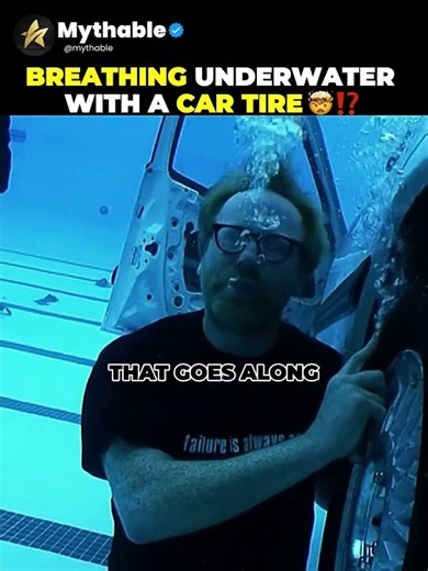 Breathing Underwater With a Car Tire🤯| Myth Busters #usa #shorts