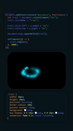 Neon Cursor Effect 💥 Easy coding #frontendcourse #coding #programming #codeflow #codingforbeginners
