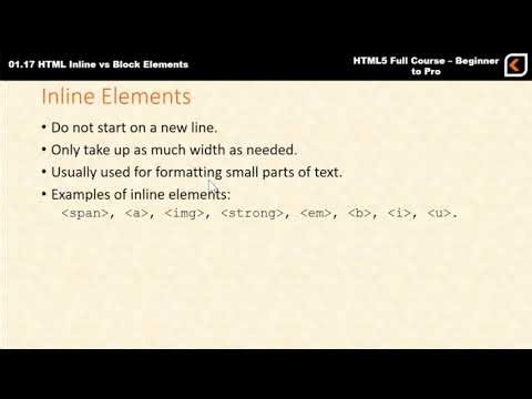HTML inline vs block elements