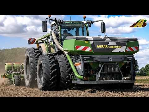 Aussaat 12m Scheibenegge & Sämaschine Fendt Traktoren mit Zwillingsbereifung Auszubildende säen Raps