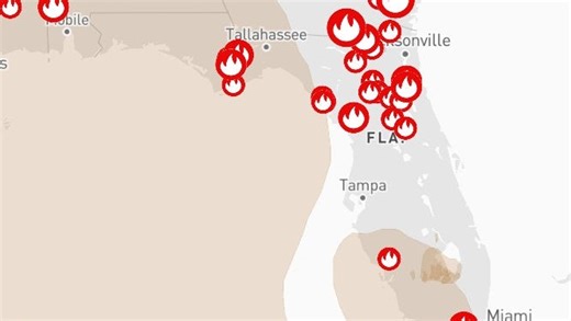 Florida wildfire map shows where fires are burning Wednesday