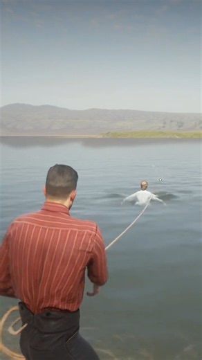 INSANE RDR2 Gameplay 😱 Hero Saves Girl From Ocean! EPIC Escape #shorts #gaming