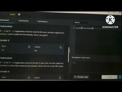 Contest Registration Fee Problem Solution in Codechef in python 