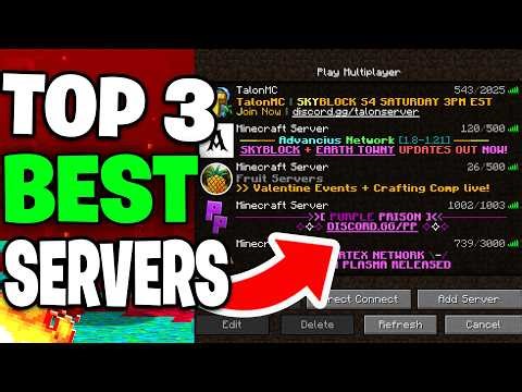 *NEW* Top 3 BEST Minecraft Server You need to join 26.1