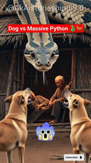 Giant Snake 🐍 Attacks Village | Dog vs Massive Python Epic Fight | #shorts #shortsfeed #GiantSnake