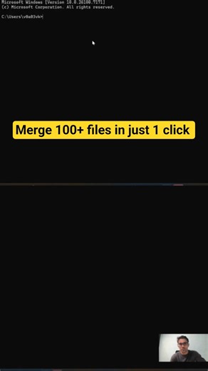 Just one click!! merge infinte files in seconds! Python Magic #tech #python #automation #excel