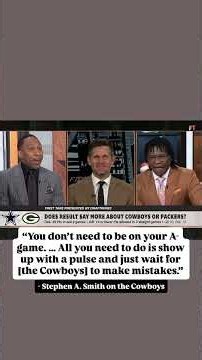 Stephen A. Smith did NOT hold back on the Cowboys after their loss to the Packers 😅
