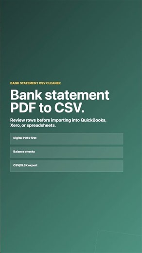Bank statement PDF to CSV without messy rows