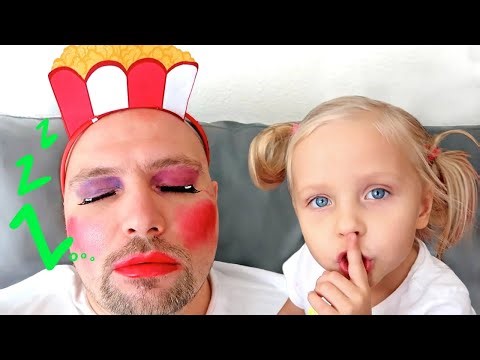 Alice's Magical Makeup Prank on Sleeping Dad! Sweet Treats and Puppy Shenanigans!
