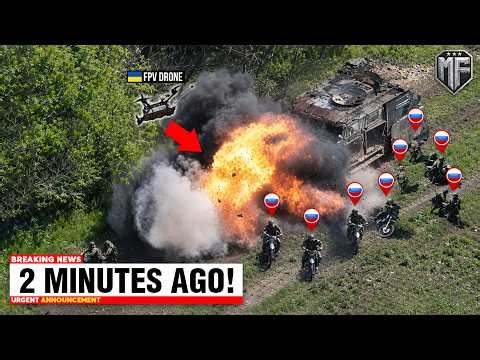 Russian MOST FEAR Motorcycle Troops Get Caught By Ukrainian FPV Drones - 2 Minutes Later, GONE!