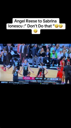 Angel Reese to Sabrina Ionescu :” Don’t Do that “🤣🤣🤣 Things are getting heated in New York!! #angelreese #newyorkliberty #wnba #fyp