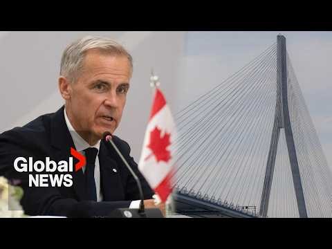No sharing of Gordie Howe bridge toll until “all of the debt is repaid” by US, Carney says
