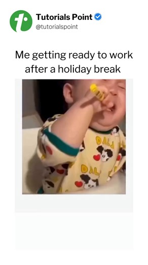 Tutorialspoint on Instagram: "POV: First day back after a holiday break 😭 #corporate #corporatememes #officememes #relatable #officelife #workhumor #officejokes #corporatelife"