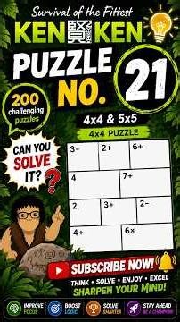 Survival of the Fittest – KenKen Puzzle No. 21 | Challenge & Solution 🏆 #kenkenpuzzle