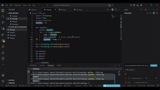 Why Your Python Threads Give Wrong Output | Race Condition Explained Simply | payal bansal
