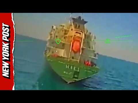Watch: Moment Ukrainian Drones Strike Russian Warships