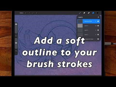 Add a soft outline around your brush strokes in Procreate