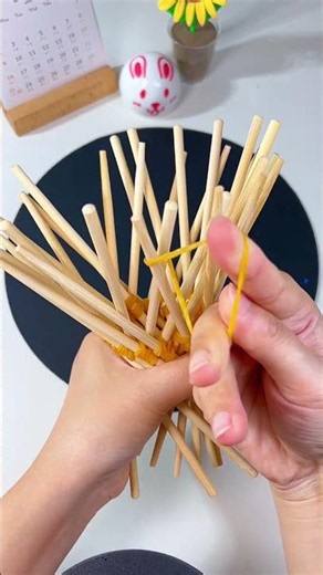Simple Crafts | Make Your Own Fruit Bowl Using Wooden Sticks and Rubber Bands! #DIY #Handicrafts