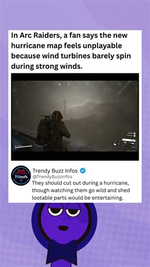 Arc Raiders fan says hurricane map feels unplayable as turbines barely spin during winds #arcraiders