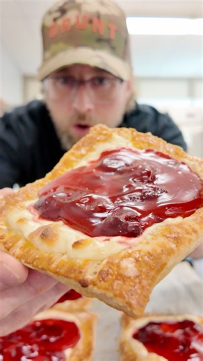 Week 2 of Baking recipes with my Next Level Chef FOX friend Homemade Home Strawberry Cream Cheese Danishes! She does it from scratch, I take a shortcut 🤣 🛒 Ingredients: • Puff pastry dough (thawed) • 8 oz cream cheese (softened) • 1 tsp vanilla extract • 4 tbsp sugar • 1½ cups pie filling • 1 egg 2 tbsp water (for egg wash) • Shaved chocolate powdered sugar (optional) Instructions: 1️⃣ Preheat oven to 400°F & line a baking sheet. 2️⃣ Roll puff pastry into a 12×9″ rectangle. Cut into squares. 3