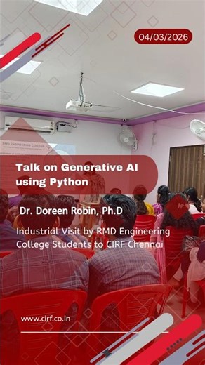 Generative AI Using Python | RMD AI & ML Students Industrial Visit to CIRF
