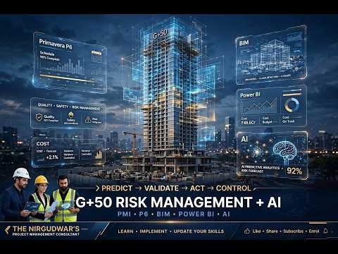 Risk Management with AI | Step-by-Step PMI Risk Management Plan for G+50 Projects | P6 + BIM +AI