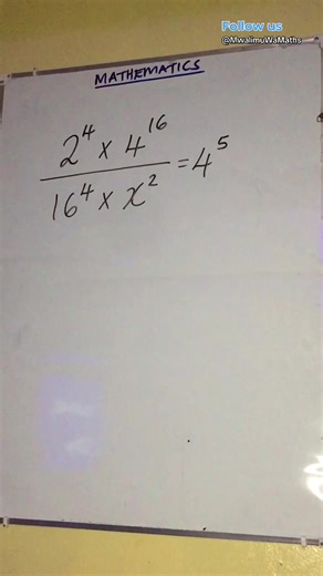 Let’s me show how to go about this Amazing Exponential Equations 👌💁 #LearnMathematicsOnlineForFree #LearnWithUs #MwalimuWaMaths #FollowToJoin #LearnWithTheBest