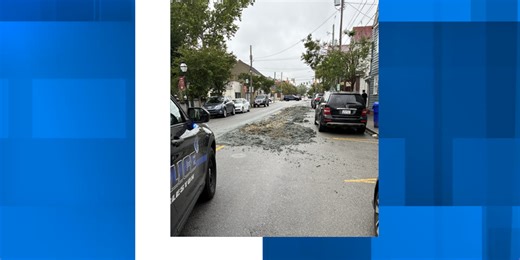 Road reopened in downtown Charleston after dump truck spill
