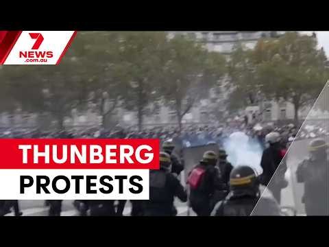 Greta Thunberg joins French education protests | 7NEWS