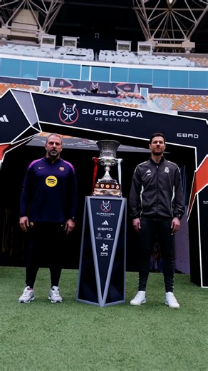 beIN SPORTS USA on Instagram: "Is everything decided on the pitch? 👀 The coaches of Real Madrid and Barcelona met before the big final of the Spanish Super Cup 🇪🇸🏆 Reminder: Hansi Flick is UNBEATEN in finals 🫨🤯 #beINSPORTS #RealMadrid #Barcelona #Supercopa"