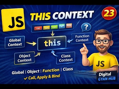 23. JavaScript This Context Explained | Understanding 'this' Keyword | Digital Gyan Hub ✅