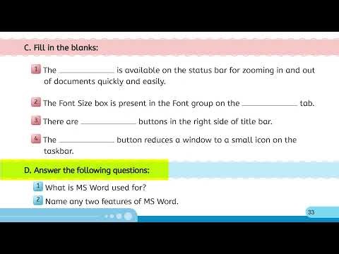 Computer Class 3 | Chapter 3: Working with MS Word 2019 | Exercise