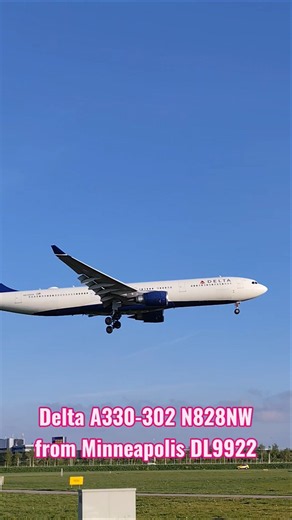 Touchdown Delta Airlines A330 AMS Amsterdam Schiphol from Minneapolis #deltaairlines #ams #touchdown