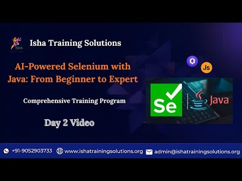 Selenium with Java Day2 Video On 7th Jan 2025.Call or WhatsApp us on +91-9052903733 to Enroll