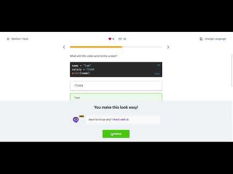 8 Module 1 Quiz | Introduction to Python | Sololearn 2026