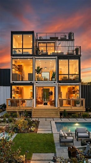Abandoned Shipping Containers Transformed Into a Luxury Dream Home 🏡✨#aitransformation#buildingminds