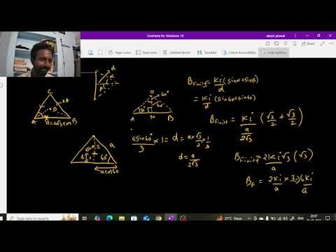 q32-magnetic field at centre of a current carrying equilateral triangle-jee main pyq