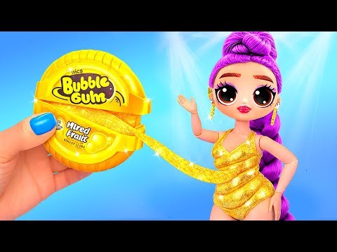 K-Pop Demon Hunters on a Golden Fluffy and Cardboard Ship! 10 Crafts for L.O.L. Dolls