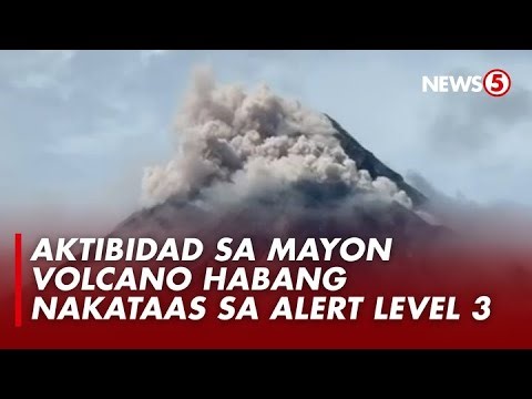 Aktibidad sa crater ng Bulkang Mayon, nakuhanan ng video mula sa Brgy. Bonga sa Legazpi City, Albay