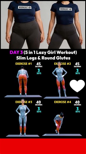 Day 3 - Slim Legs & Round Glutes (5-In-1 Lazy Girl Workout)