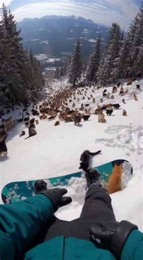 Cat Slope Takeover #cats #wintervibes #viral