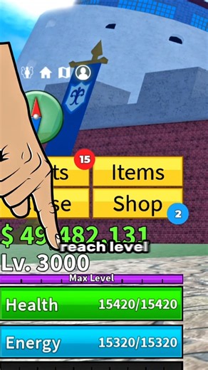 How to Reach LEVEL 3000 in Blox Fruits! 👀 #bloxfruits #bloxfruit #roblox #shorts