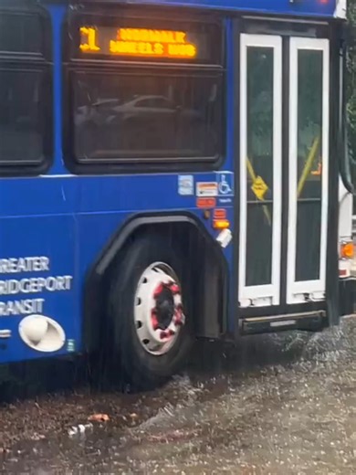 TURN AROUND, DON'T DROWN ‼️: Heavy rain and storms have made for an eventful weekend in the Northeast, as some cities are faced with flash flooding. Video from Westport, Connecticut, on Sunday morning shows two buses driving through at least a foot of water and another car stalled up to its headlights in flooding. #connecticut #flooding