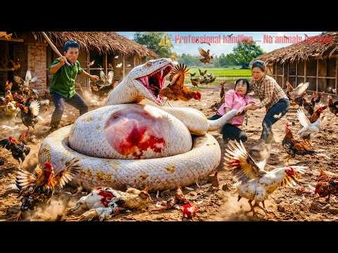 72 Hours Survival 😱 TOO LATE TO ESCAPE! Giant Albino Python Attacks 1000 Chickens – Total Chaos!