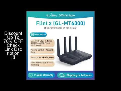 GL.iNet Flint 2 (GL-MT6000) enrutador doméstico yd oficina,tecnología Wi-Fi 6 de 8 transmisiones Ope