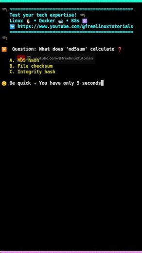 🐧 Linux md5sum command purpose