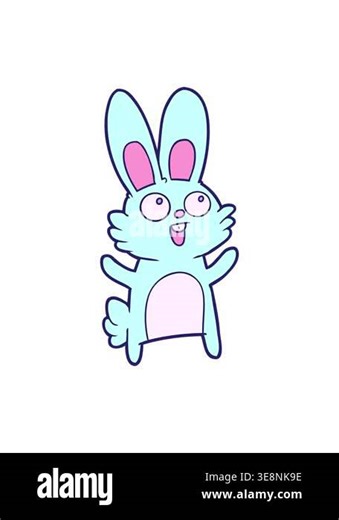 pressure popping animation of happy cartoon of rabbit Stock Video Footage - Alamy