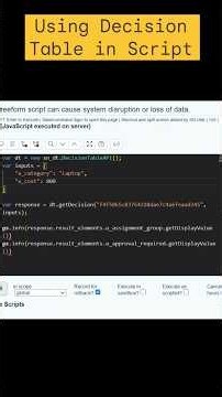 How to Call ServiceNow Decision Tables dynamically in Code