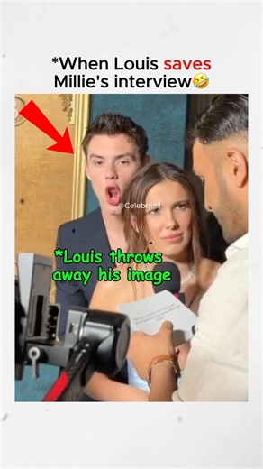 When Louis saves Millie's interview #Milliebobbybrown #LouisPartridge #EnolaHolmes